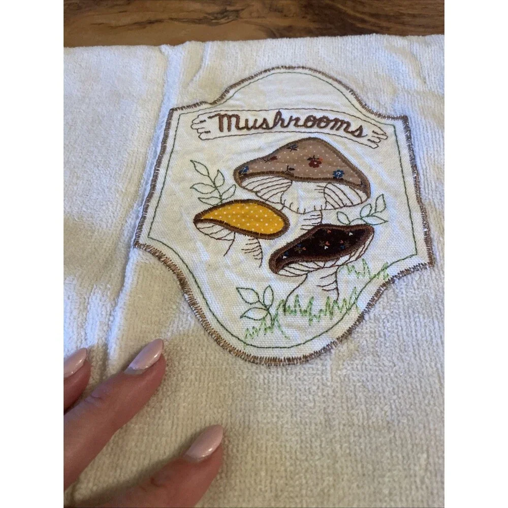 Lot Of 10 Adorable Vintage Mushroom Kitchen Hand Dish Towels MCM Cottage Core